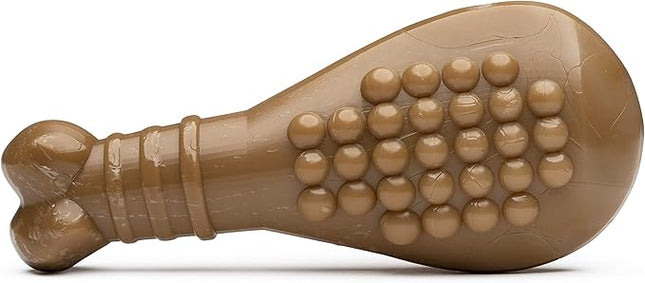 BULLYMAKE Brown Tough Chew Turkey Leg Toy for Dogs, Durable Nylon Dog Toys for Aggressive Chewers, Dental Stimulating, Tough Chew, Boredom Busting, Pet Supplies, Made in USA
