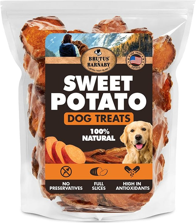 BRUTUS & BARNABY Sweet Potato Dog Treats – Support Sensitive Stomachs with USA-Grown, Hypoallergenic Treats That Smell as Good as They Taste