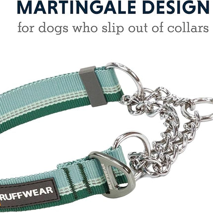 Ruffwear, Chain Reaction Dog Collar, Adjustable Reflective Martingale Escape-Proof Collar with Stainless Steel Chain, Professional Training Control, River Rock Green, 20"-26"