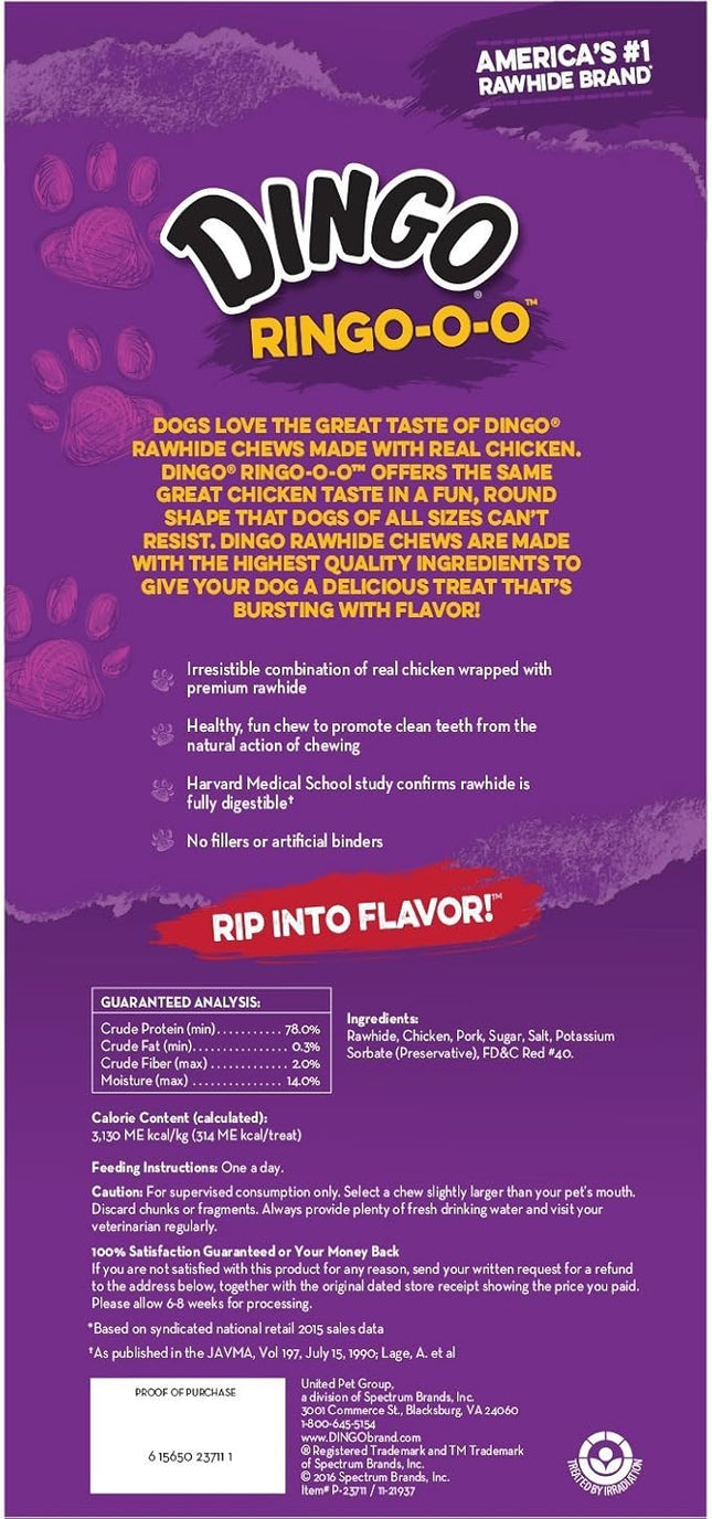 Dingo Ringo Rawhide Chew Treat 240-count