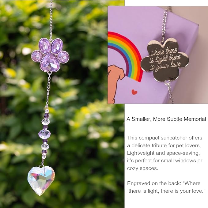 Pet Memorial Gifts,Dog Memorial Suncatcher,Pet Loss, Pet Sympathy,Thoughtful Bereavement Gifts,Dogs and Cats Remembrance Gift