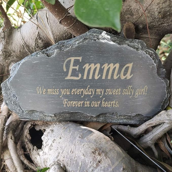 Personalized Pet Memorial Stone, Custom Dog Memorial Stone, Cat Memorial Stone by Waterproof Resin, Dog Loss Gift
