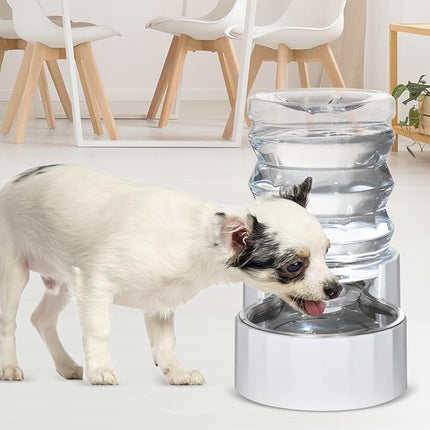 RIZZARI Dog Water Bowl Dispenser: 5L Large Automatic Stainless Steel Gravity Feeder with Specialized Brush and Triple Filter - for Cats with Joint Spine Pain - for Kitchen Bedroom