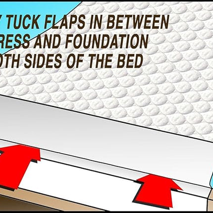 RMS Ultra Soft 4-Layer Washable and Reusable Incontinence Bed Pad - Waterproof Bed Pads, 34"X36" with Two 18" Flaps