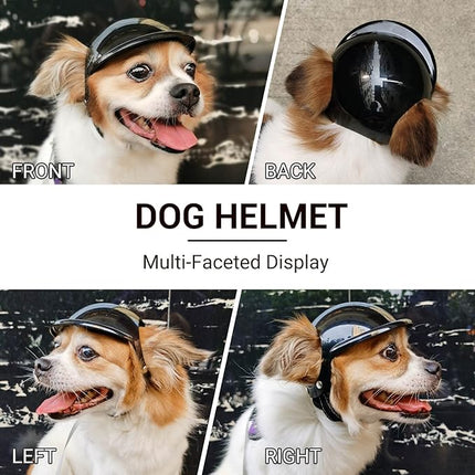 LESYPET Dog Helmet for Large Dogs, Pet Helmet Ear Hole Adjustable Strap Pet Hat Safety Helmets for Outdoor Motorcycling Driving, Large