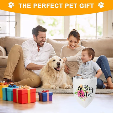 Big Sister Pregnancy Announcement Dog Bandana, Gender Reveal Photo Prop Pet Scarf Decorations Accessories, Pet Scarves Dog Lovers Owner Gift