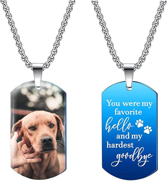 Funnylife Custom Pet Memorial Necklace - Dog Loss Gift - Sympathy for Pet Loss