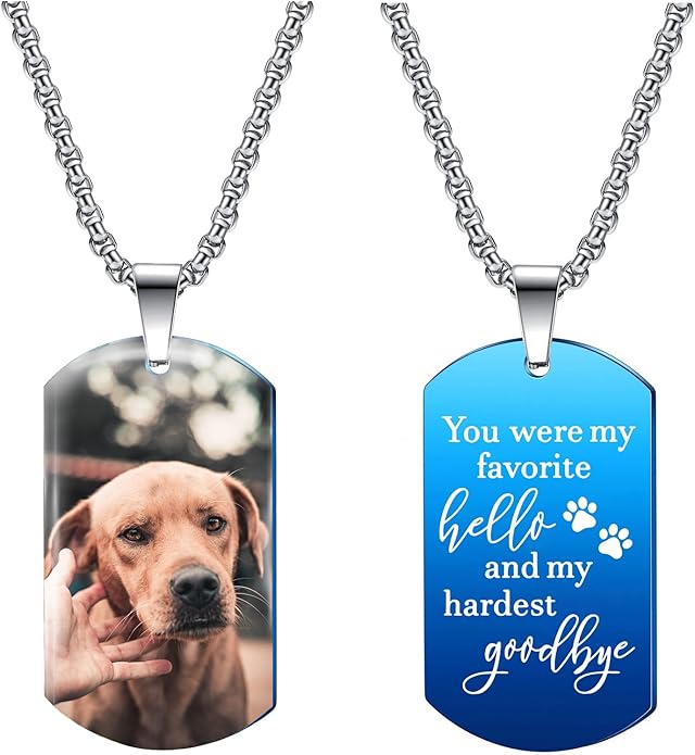 Funnylife Custom Pet Memorial Necklace - Dog Loss Gift - Sympathy for Pet Loss