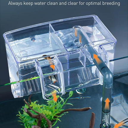 Pawfly Aquarium Breeding Box Fish Tank Hatchery Incubator Acrylic Breeder Box for Baby Fish Shrimp Betta Clownfish Small Isolation Box for Aggressive Fish Guppy