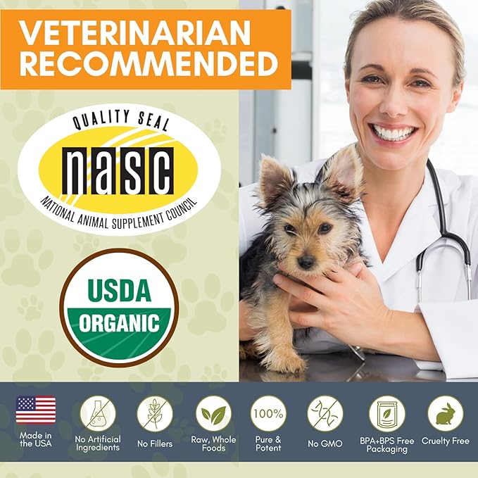 Wholistic Pet Organics WholeBiotics - Daily Dog Probiotics for Digestive Health Support & Immune Boost - 9 Strains - Prebiotics & Probiotics for Dogs & Cats - Gut Health for Dogs - 1 Oz - 28 Scoops