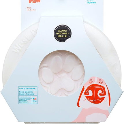 WEST PAW Zogoflex Zisc Dog Flying Disc, High Flying Aerodynamic Disc for Dogs Puppy – Lightweight, Floatable Disc for Fetch, Tug of War, Catch, Play – Doubles as Food/Water Bowl, Large 8.5", Glow