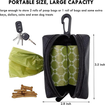 Pet Dog Waste Bag Dispenser Fits Any Leash Poop Bag Holder with 1 Free Roll of Bags