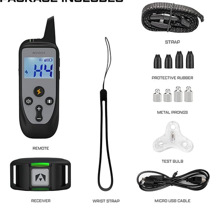 INVIROX 2026 Edition Dog Training Collar, 123 Levels for Reactive or Stubborn Dogs, 1100yd Long-Range E Collar, Waterproof Rechargeable System with Manual Bark Control for Large Dogs