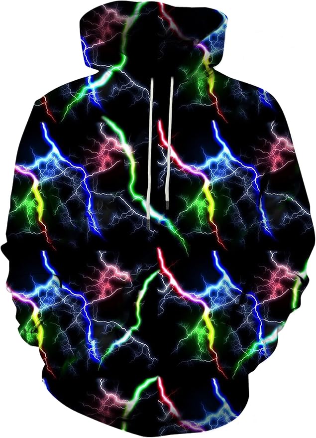 Yasswete Unisex Adults 3D Printed Fashion Hoodies for Men Women Pullover Novelty Sweatshirts with Big Pockets