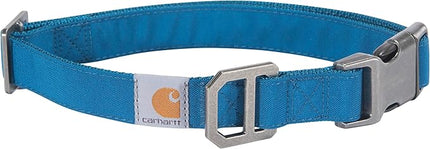 Carhartt Nylon Duck Dog Collar, Fully Adjustable Durable 2-Ply Cordura Nylon Canvas Collars for Dogs, Marine Blue, Medium