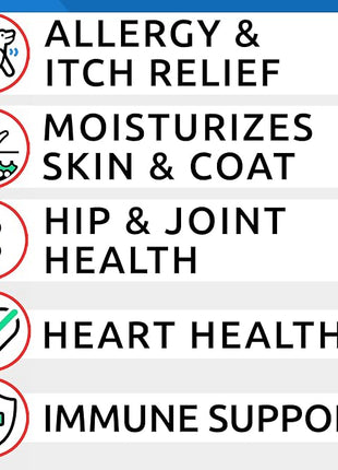 Omega 3 for Dogs and Cats - 180 Fish Oil Treats for Dog Shedding, Skin Allergy, Itch Relief, Hot Spots Treatment - Joint Health - Skin and Coat Supplement - EPA & DHA Fatty Acids - Salmon Oil - Bacon