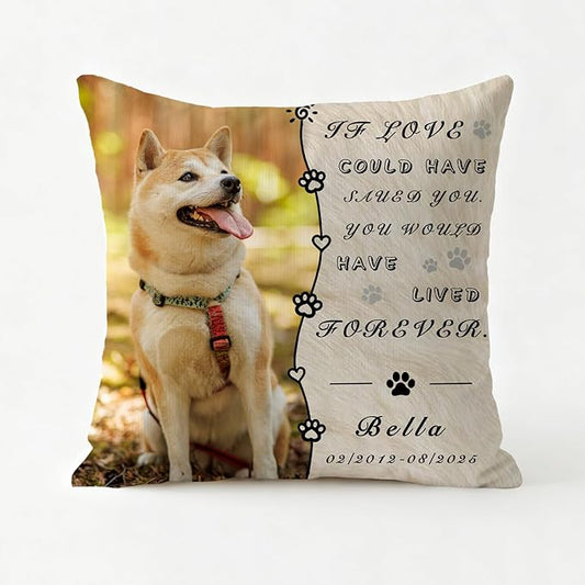 Personalized Pet Memorial Throw Pillow with Photo, Custom Pet Memorial Gifts for Dogs Cats, Loss of Dog Sympathy Gift Dog Bereavement Remembrance Picture Pillow