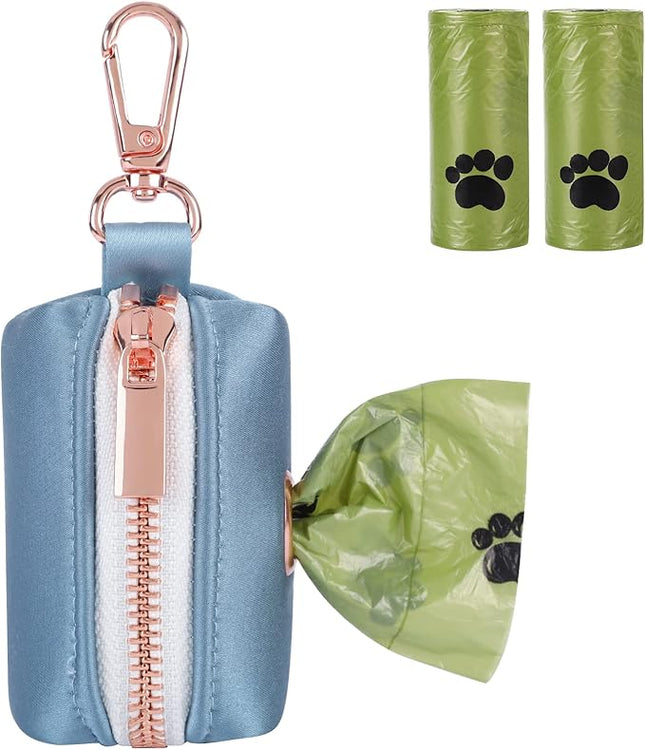 Lionet Paws Cute Dog Poop Bag Holder with Bag for Leash, Silk Dog Dispenser, Matching Collar