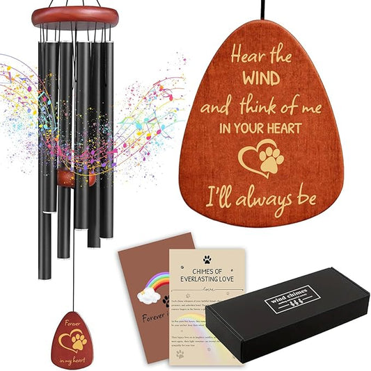 Pet Memorial Wind Chimes 26" - Dog Memorial Gifts for Loss of Dog, Dogs Remembrance Bereavement Gift, Pet Loss Sympathy Gifts (Design 3)
