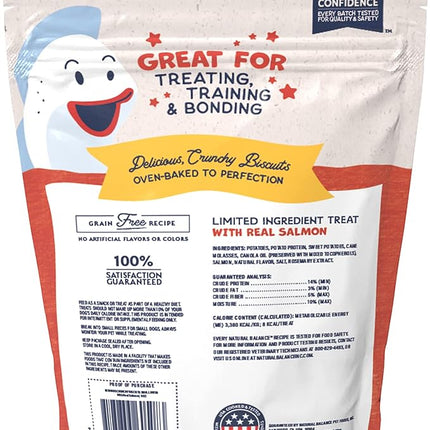 Natural Balance Limited Ingredient Rewards Crunchy Biscuits, Bite-Size Grain-Free Dog Treats for Small-Breed Adult Dogs, Made with Real Salmon, 8 Ounce (Pack of 1)