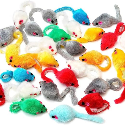 12PCS Cat Mouse Toys,Faux Fur Cat Mice Toys with Plastic Body, Interactive Catnip Toys for Indoor Cats,Perfect for Kittens, Cats, and Puppies!…