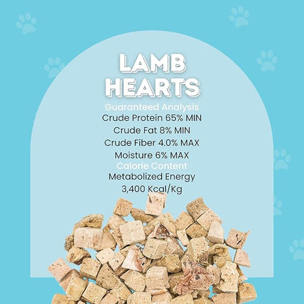 hotspot pets Freeze Dried Lamb Heart Treats for Cats & Dogs - 1LB Big Bag- Single Ingredient All Natural Grain-Free - Perfect for Training, Healthy Topper or Snack - Made in USA