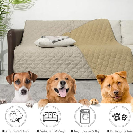 SPXTEX Dog Bed Cover Washable Pee Pads Dog Blankets for Puppy Large Dog Cat,Sofa Reversible Changing Pad Reusable 1 Piece（82"x82",Beige）