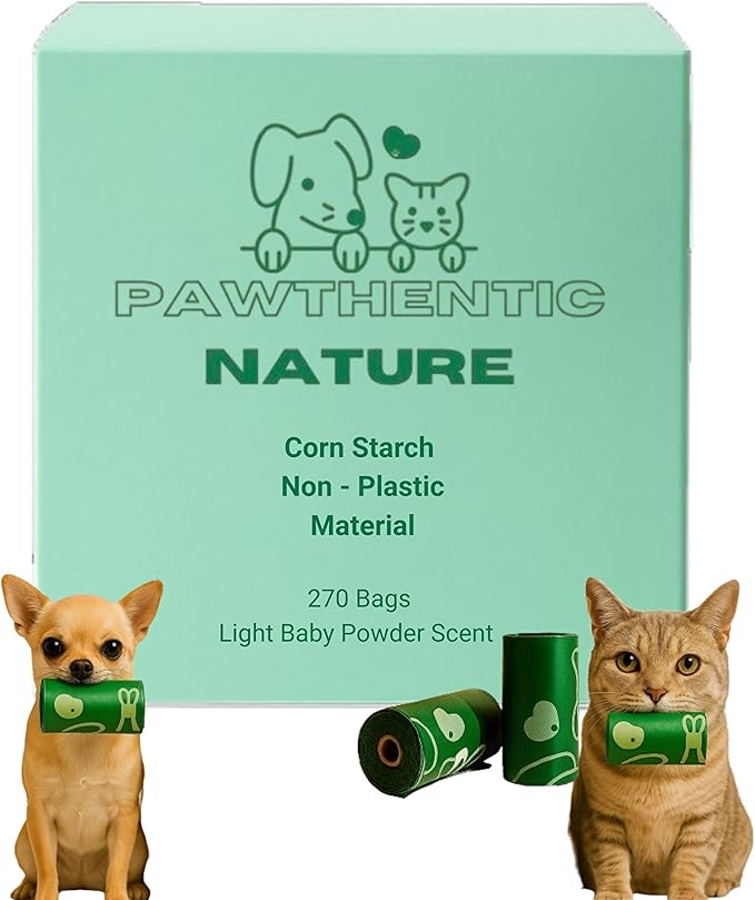 Compostable Dog Poop Bags – 270 Count Value Pack, Extra-Thick 18 Micron, Leak-Proof & Plant-Based, Light Scent, Biodegradable & Eco-Friendly for Dogs & Cats – USA Owned