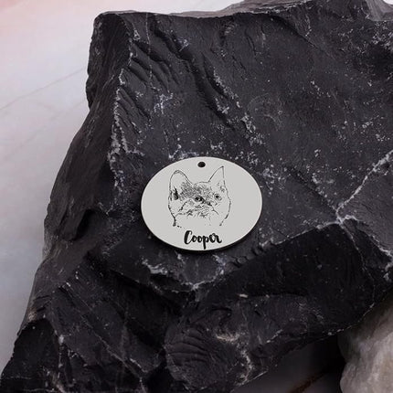 LONAGO 925 Sterling Silver Custom Dog Cat Portrait Photo Necklace Personalized Pet Engraved Picture Pendant Memorial Gift Name Jewelry for Women Mom