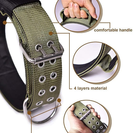 Dog Collar for Large Dogs - 2" Wide Tactical Collars with Handle for Extra Large Breed Dogs, Camo Military Heavy Duty 1/3" Thick Puppy Collar K9 Nylon Pet Collar L