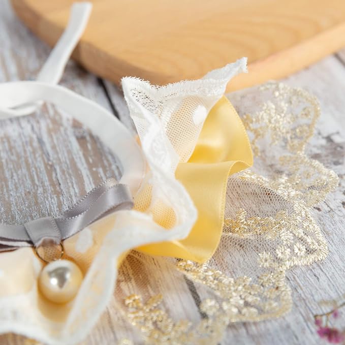 2PCS Dog Cat Collar Pearl Pet Bib Cute Scarfs Necklace Neck Strap for Pet Costume Supplies