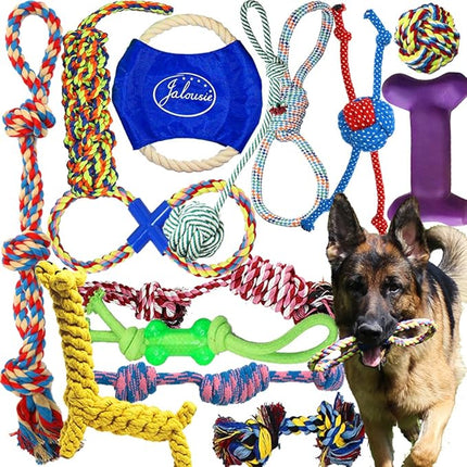 Jalousie 14 Pack Puppy Chew Dog Rope Toy Assortment for Small Medium Large Breeds