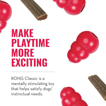 KONG Classic Toy & Ziggies Treats Combo Pack - Durable Chew Toy for Dogs - with Ziggies Chicken-Flavored Treats - Dog Accessories for Fun & Health - for Large Dogs