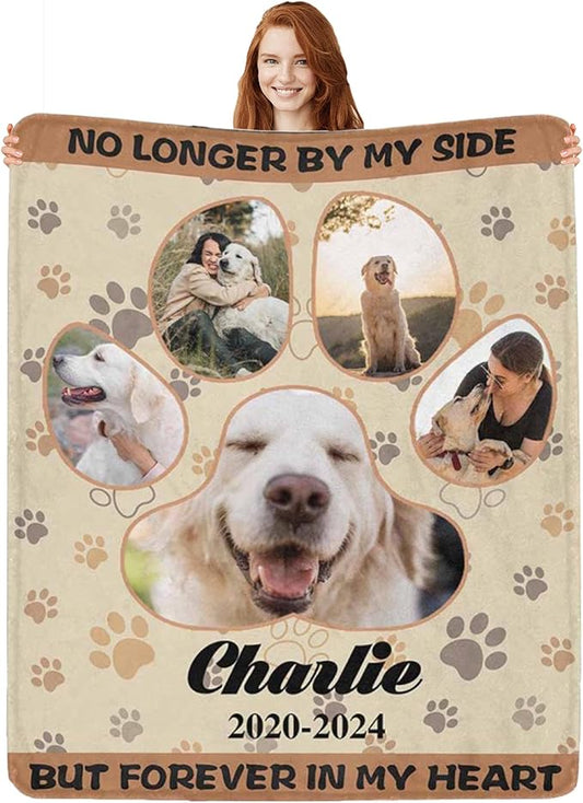 Artsadd Custom Dog Memorial Gifts for Loss of Pet Cat, Personalized Dog Blankets with Photos, Pet Memorial Throw Blanket Gifts, Pet Loss Gifts, in Loving Memory Blanket for Pet Cat Lovers