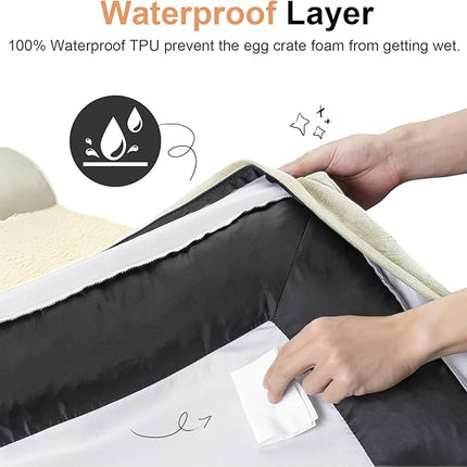 Large Dog Bed Orthopedic Washable: Beds Bolster XL Bed Medium Large Dogs Egg Crate Foam Couch Sofa Waterproof with Removable Cover - Beige