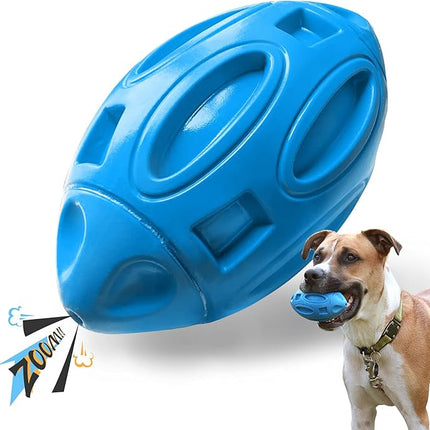 EASTBLUE Squeaky Dog Toys for Aggressive Chewers: Rubber Puppy Chew Ball with Squeaker, Almost Indestructible and Durable Pet Toy for Medium and Large Breed