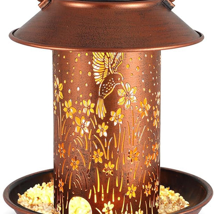 Bird Feeders for Outdoors Hummingbird Solar Lanterns Outdoor Waterproof Hanging Garden Decor Birthdays for Women Mom Metal Solar Decoration Outside for Yard, Patio,