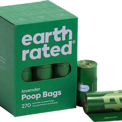 Earth Rated Poop Bags for Dogs, Guaranteed Leak Proof and Extra Thick Waste Bag Refill Rolls, Lavender Scented, 270 Bags