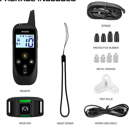 INVIROX 2026 Edition Dog Training Collar, 123 Levels for Reactive or Stubborn Dogs, 1100yd Long-Range E Collar, Waterproof Rechargeable System with Manual Bark Control for Large Dogs
