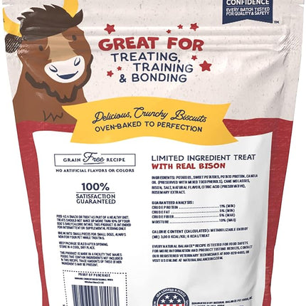 Natural Balance Limited Ingredient Rewards Crunchy Biscuits, Bite-Size Grain-Free Dog Treats for Small-Breed Adult Dogs, Made with Real Bison, 8 Ounce (Pack of 1)