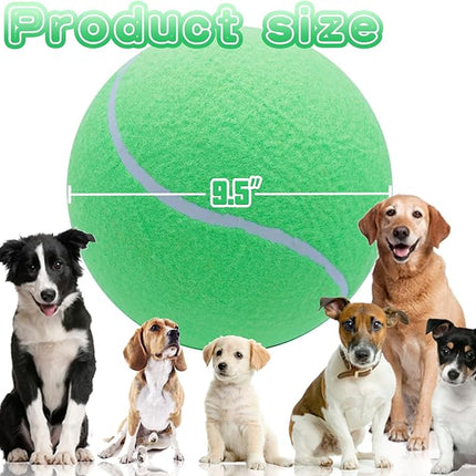 Big Tennis Ball for Dogs, Giant Dog Tennis Ball Toy Large Outdoor Sports Gift for Small Medium Large Dog (Green, 9.5 inch)