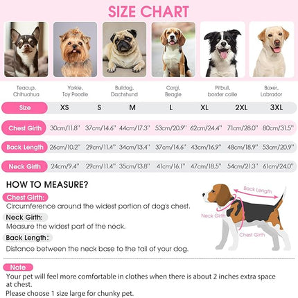 Queenmore Dog Sweaters for Large Dogs, Plaid Large Dog Sweater, Turtleneck Pet KintSweater with Check Pattern, Long Sleeve Holiday Pet Knitwear, Pink L