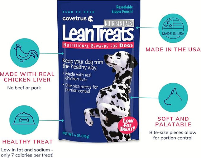 Butler Covetrus Nutrisential Lean Treats for Dogs - Small, Medium & Large Dogs (K9) - Nutritional Low Fat, Bite-Size - Soft Chicken Flavor - 1 Pack - 4oz