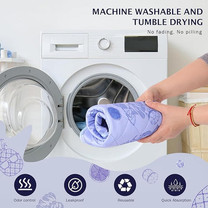 IEUUMLER Washable Pee Pads for Dogs, 2 Pack Non-Slip & Waterproof Pack Whelping Pad, Reusable Washable Puppy Potty Training Pad with Fast Absorbent for Playpen EU007 (Purple Pineapple, 36"X24"-2pcs)