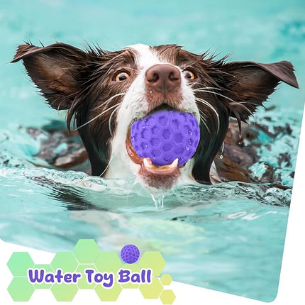 Squeaky Dog Toys for Aggressive Chewers, Indestructible Dog Balls for Aggressive Chewers, Purple Squeaky Balls for Dogs, Interactive Toys for Large Dogs to Relax