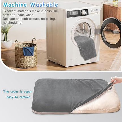 Magic Dog Super Soft Large Dog Bed, 39 Inches Orthopedic Foam Pet Beds with Anti Slip Bottom, Dog Sleeping Mattress with Removable and Washable Cover, Grey
