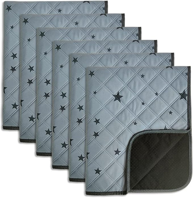 RIOUSSI Washable Pee Pads for Dogs, Reusable, Absorbent, Leakproof, Non Slip Pet Puppy Pads for Potty Training. Gray Stars, 20x28 Inch(6pack)