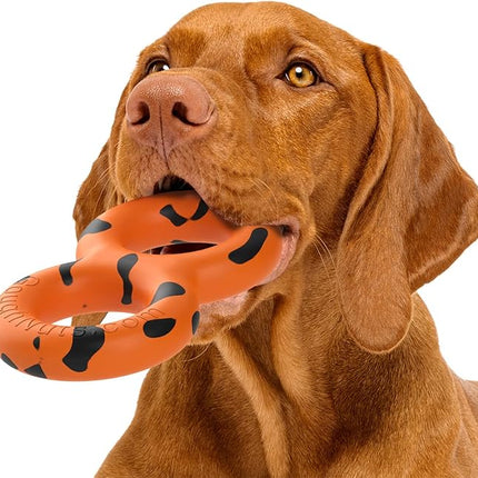 Goughnuts — Dog Toys for Aggressive Chewers | Virtually Indestructible Pull Toy for Breeds Such as Pit Bulls and German Shepherds | Heavy Duty Tug Dog Toy | Medium | Orange