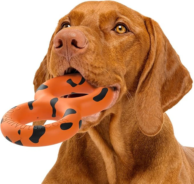 Goughnuts — Dog Toys for Aggressive Chewers | Virtually Indestructible Pull Toy for Breeds Such as Pit Bulls and German Shepherds | Heavy Duty Tug Dog Toy | Medium | Orange