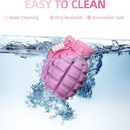 Dog Toys for Aggressive Chewers Large Breed, for German Shepherd, Indestructible Interactive Treat Dog Toys for Large Medium Breeds, Food Grade & Tough Rubber, Fun to Chew, Chase and Fetch (Pink)